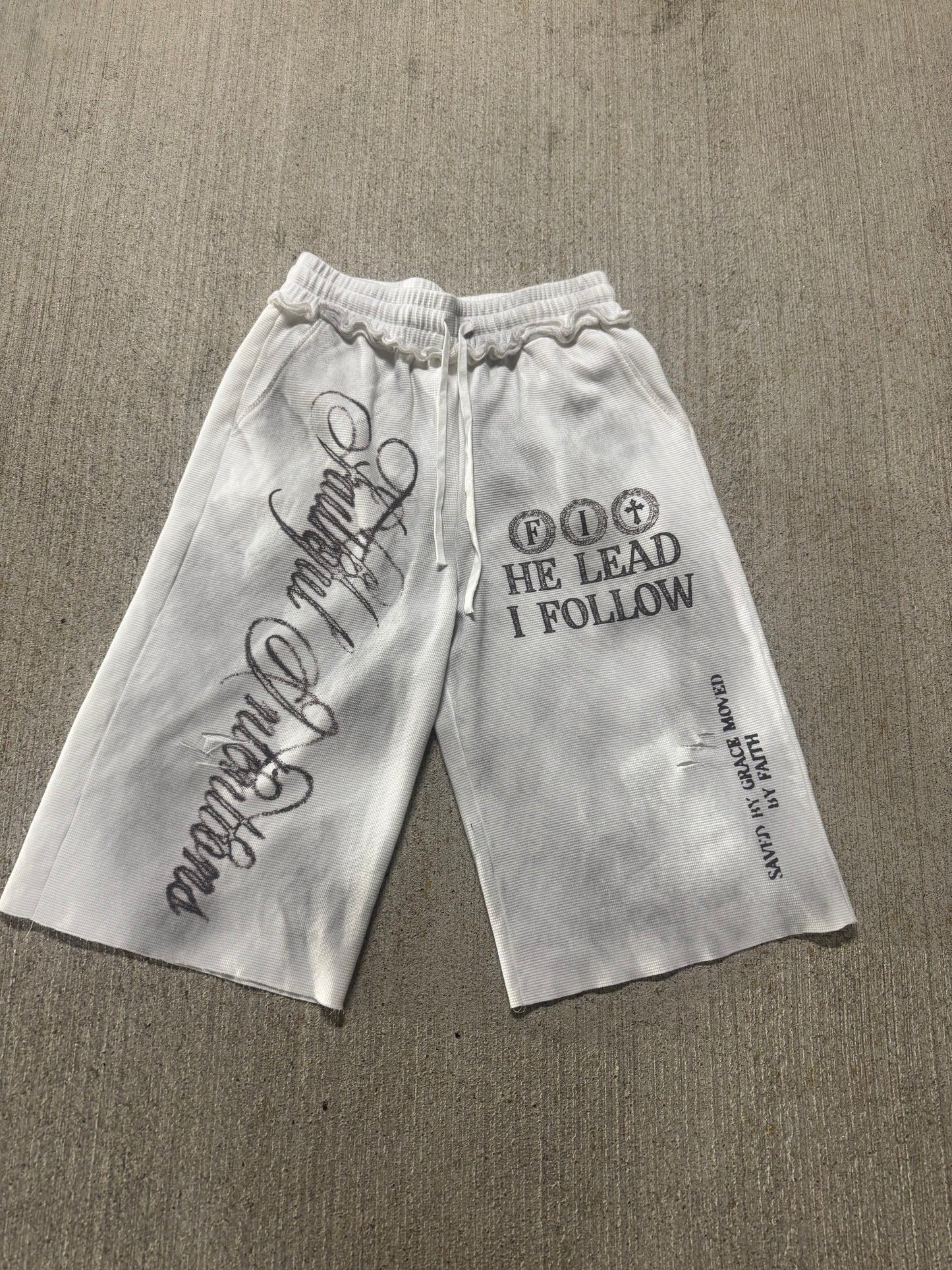 SAVED BY GRACE WAFFLE KNIT SHORTS