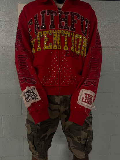 Pray First RED Zip-up